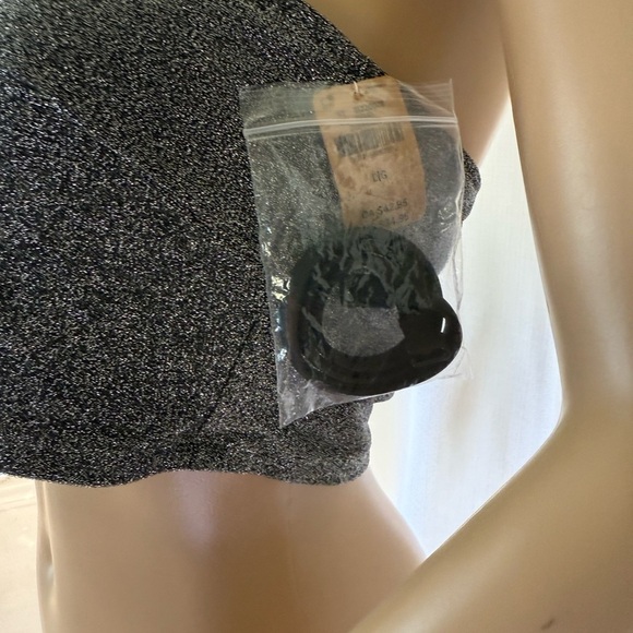 Victoria’s Secret PINK Silver Glitter Bandeau Top L NWT Y2K Strapless Clubwear - Picture 2 of 4